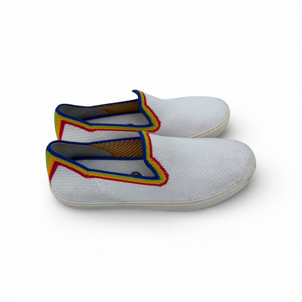 Rothy's White Slip-Ons SNEAKERS IN White RAINBOW LIMITED EDITION SIZE 6.5